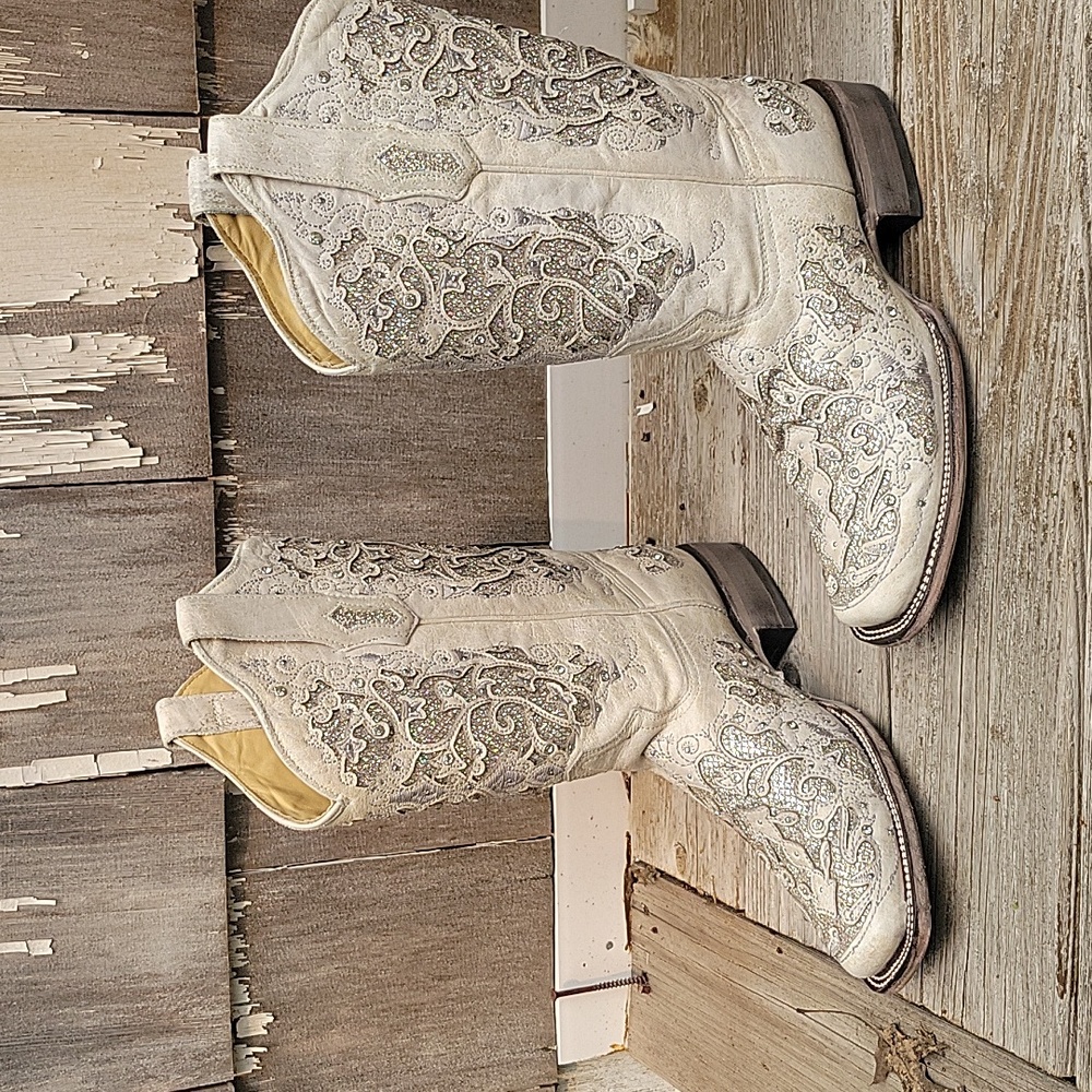 Corral Eliza Glitter Inlay and Crystal Wedding Boots
